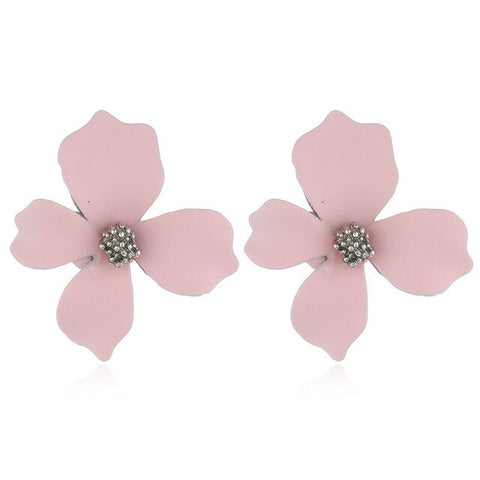 New Summer Candy Color Fringe Flower Stud Earnness Acrylic Retro Fashion Personality Spray Paint Stud Earrings for Women Girls