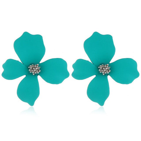 New Summer Candy Color Fringe Flower Stud Earnness Acrylic Retro Fashion Personality Spray Paint Stud Earrings for Women Girls