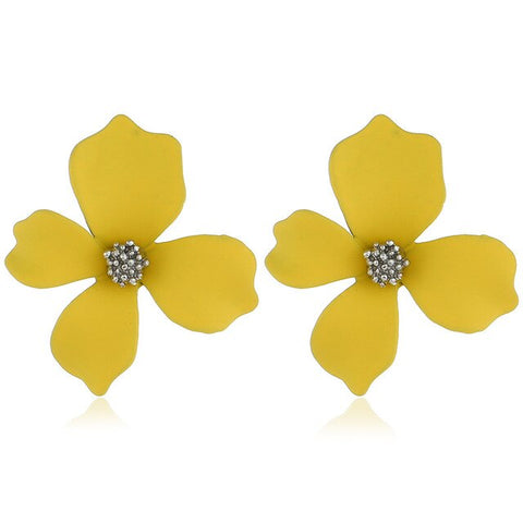 New Summer Candy Color Fringe Flower Stud Earnness Acrylic Retro Fashion Personality Spray Paint Stud Earrings for Women Girls