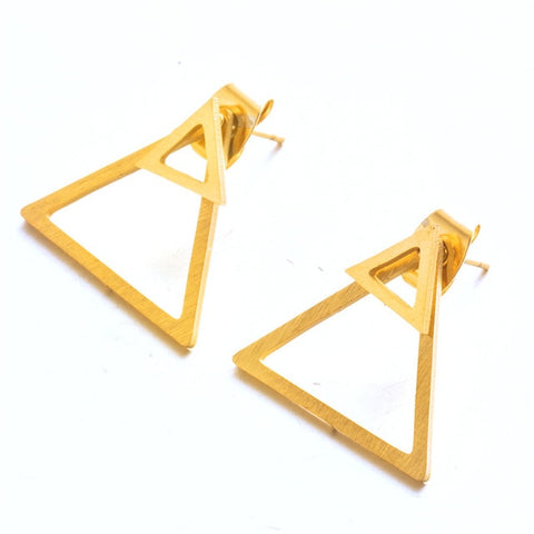 New Earrings Fashion Simple Stud Earrings Personality Trendy Three ways to wear Triangle Earring Wholesale Jewelry Womens Earing