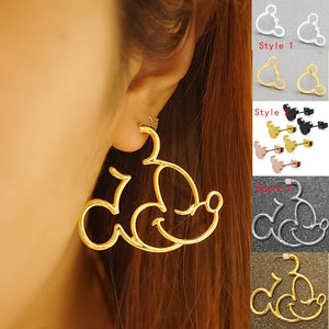 Chandler Hot 316L Stainless Steel Mickey Earrings For Children Kids Mouse Jewelry Cute Lovely Animal Black Rose Color Bronics