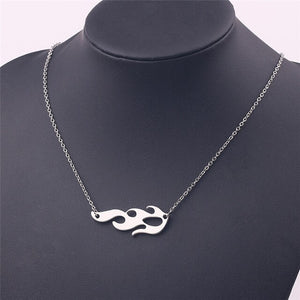 Fashion Necklaces 2019 Harajuku Streetwear Flame Unisex Necklace Punk Accessory Rock Chain Choker Necklaces Nightclub Jewelry