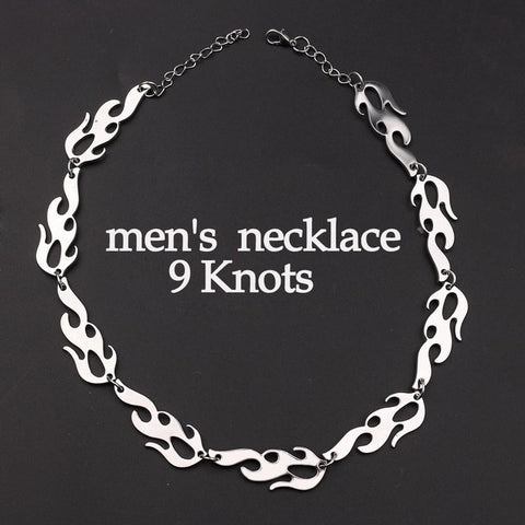 Fashion Necklaces 2019 Harajuku Streetwear Flame Unisex Necklace Punk Accessory Rock Chain Choker Necklaces Nightclub Jewelry