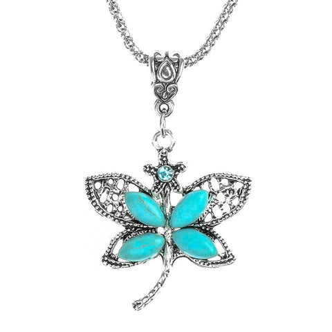 QCOOLJLY Tempting Flower Shape Style 1pc Elegant Silver Color pendant Fine Natural Stone necklace For Women Wholesale