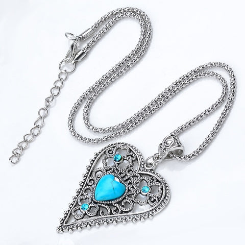 QCOOLJLY Tempting Flower Shape Style 1pc Elegant Silver Color pendant Fine Natural Stone necklace For Women Wholesale