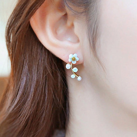 New Crystal Flower Drop Earrings for Women Fashion Jewelry Gold Silver Rhinestones Earrings Gift for Friend Party and Daily