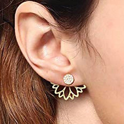 New Crystal Flower Drop Earrings for Women Fashion Jewelry Gold Silver Rhinestones Earrings Gift for Friend Party and Daily