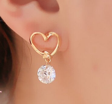 New Crystal Flower Drop Earrings for Women Fashion Jewelry Gold Silver Rhinestones Earrings Gift for Friend Party and Daily