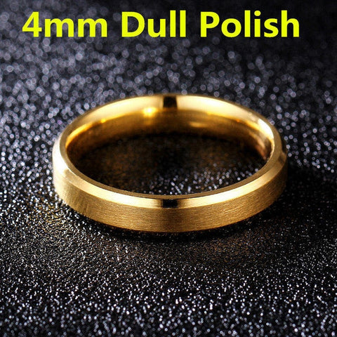 4mm Dull Polish Silver Color Titanium Ring For Men and Women