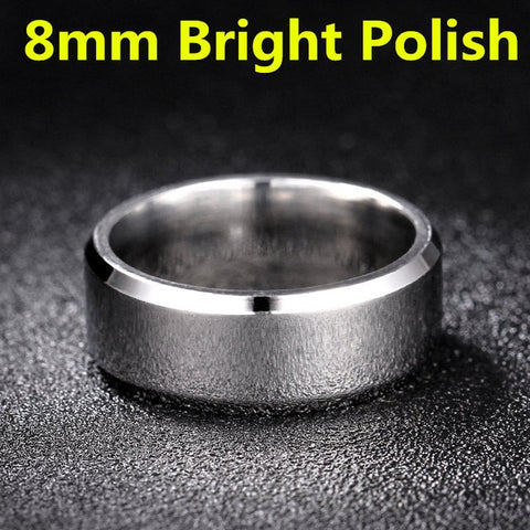 4mm Dull Polish Silver Color Titanium Ring For Men and Women