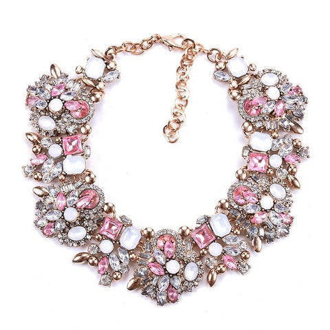 Large Collar Bib Big Chokers Necklaces Women Luxury Crystal Rhinestone Necklace Femme Indian Ethnic Wedding Statement Necklace