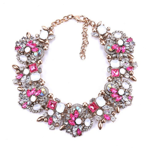 Large Collar Bib Big Chokers Necklaces Women Luxury Crystal Rhinestone Necklace Femme Indian Ethnic Wedding Statement Necklace