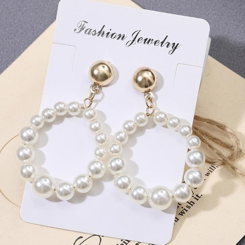 New Female Flower Long Pearl Tassel Dangle Drop Earrings Jewelry Fashion Woman Earrings 2019 Fine Jewelry Accessories Earrings