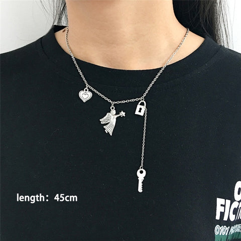 Fashion Necklaces 2019 Harajuku Streetwear Flame Unisex Necklace Punk Accessory Rock Chain Choker Necklaces Nightclub Jewelry