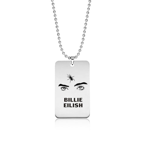 Billie Eilish Pendant Necklace Round Strand Chain Stainless Steel Necklace Fans Gifts Collares Mujer gargantilha Collier femme