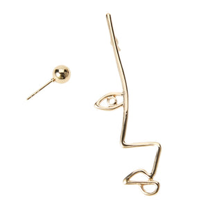 Fashion Creative Simple Lines Long Earrings Asymmetric For Women Alloy  Earnings Fashion Jewelry