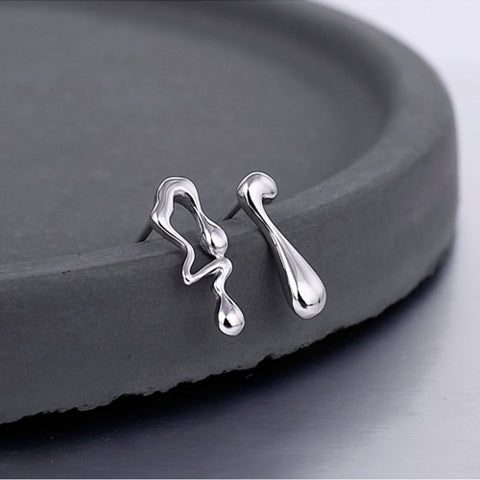 Fashion Silver Earrings for Women Silver 925 Jewelry Stud Earrings Small Earrings Silver Irregular Earing Fine Jewelry Earnings