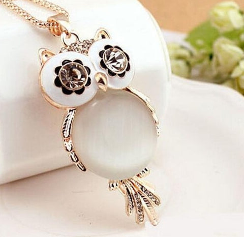 hot sell  Crystal wild owl Pendant necklace Women Jewelry wholesale