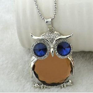 hot sell  Crystal wild owl Pendant necklace Women Jewelry wholesale