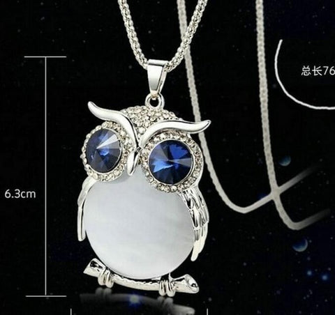 hot sell  Crystal wild owl Pendant necklace Women Jewelry wholesale