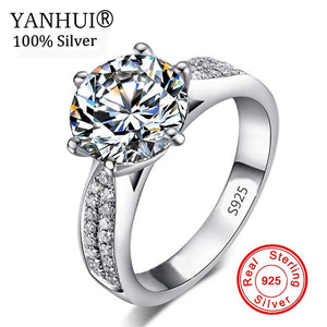 90% OFF!!! Never Fading Real 925 Sterling Silver Rings Women 2 Carat CZ Diamant Engagement Ring Wholesale Wedding Jewelry RR006