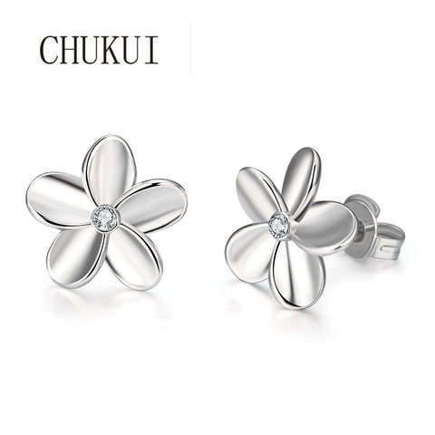 CHUKUI Ali Express Minimalist Fashion Jewellery Woman Flower Earrings Silver Stud Earnings For Girls Bijoux India 2018