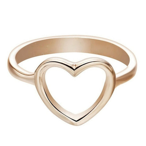 NEWBUY 2019 New Fashion Rose Gold Color Hollow Heart Wedding Ring For Women Dropship Engagement Jewelry Femme Bijoux