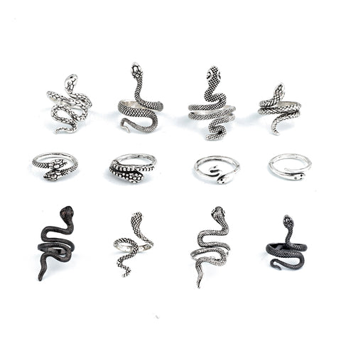 1 Pcs Stereoscopic New Retro Punk Exaggerated Snake Ring Fashion Personality Snake Opening Adjustable Ring Jewelry As GiftR158-6