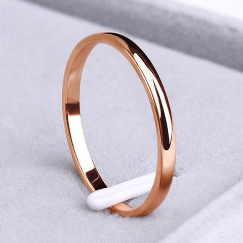 CACANA Stainless Steel Rings Rose Gold Anti-allergy Smooth Simple personalized custom Wedding Couples Rings Bijouterie