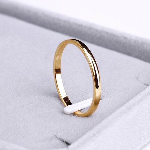 CACANA Stainless Steel Rings Rose Gold Anti-allergy Smooth Simple personalized custom Wedding Couples Rings Bijouterie