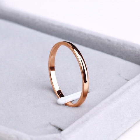 CACANA Stainless Steel Rings Rose Gold Anti-allergy Smooth Simple personalized custom Wedding Couples Rings Bijouterie