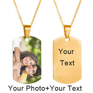 Mothers Day Heart Shape Round Necklace Personalized Nameplate Custom Name Photo Gold Chain Necklace Women Men Customized Jewelry