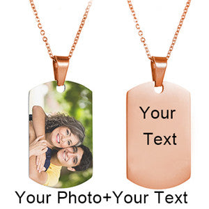 Mothers Day Heart Shape Round Necklace Personalized Nameplate Custom Name Photo Gold Chain Necklace Women Men Customized Jewelry