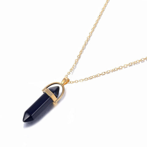 Hot sale Hexagonal Column Quartz Necklaces Pendants Fashion Natural Stone Bullet Pink Crystal Pendant Necklace For Women Jewelry